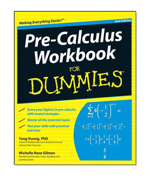 Book Cover Pre-Calculus Workbook For Dummies