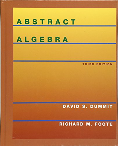 Book Cover Abstract Algebra, 3rd Edition