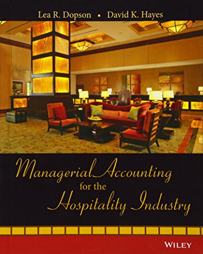 Book Cover Managerial Accounting for the Hospitality Industry