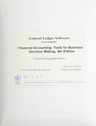 Financial Accounting, General Ledger Software for Windows: Tools for Business Decision Making