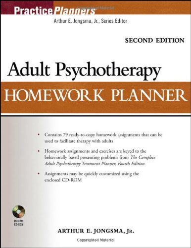 adult psychotherapy homework planner by jongsma