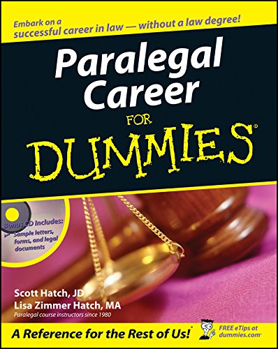 Book Cover Paralegal Career For Dummies
