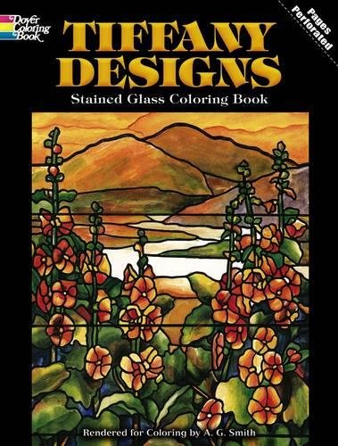 Book Cover Tiffany Designs Stained Glass Coloring Book (Dover Design Stained Glass Coloring Book)