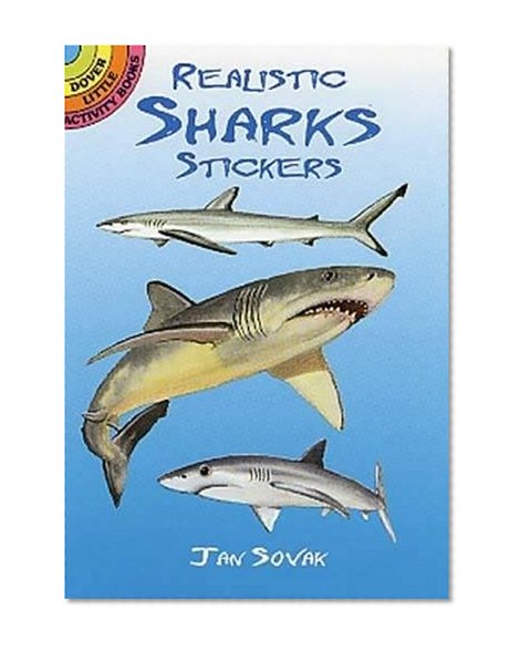 Book Cover Realistic Sharks Stickers (Dover Little Activity Books Stickers)