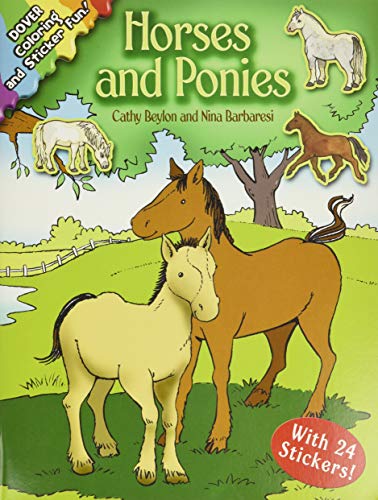 Book Cover Horses and Ponies: Coloring and Sticker Fun: With 24 Stickers! (Dover Animal Coloring Books)