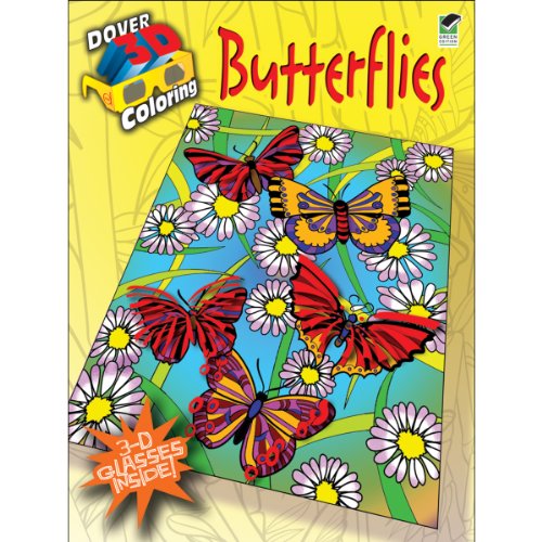 Book Cover 3-D Coloring Book--Butterflies (Dover 3-D Coloring Book)
