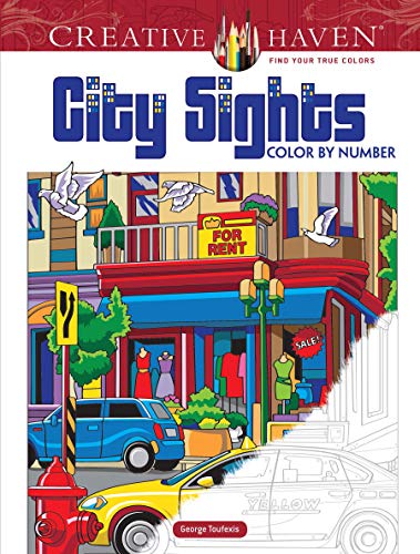 Book Cover Adult Coloring Book Creative Haven City Sights Color By Number (Creative Haven Coloring Books)