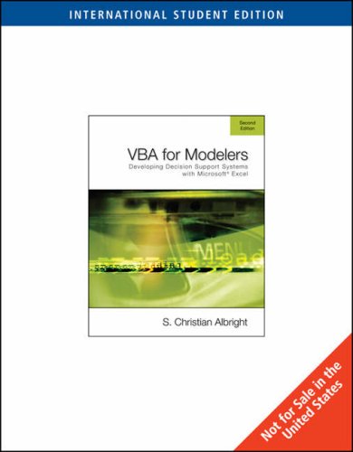 VBA for Modelers: Developing Decision Support Systems Using Microsoft Excel: With Vba Program CD-Rom
