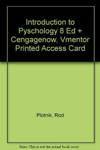 Introduction to Pyschology 8 Ed + Cengagenow, Vmentor Printed Access Card