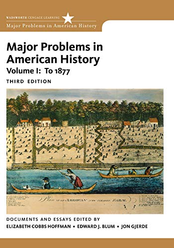 Book Cover Major Problems in American History, Volume I (Major Problems in American History Series)