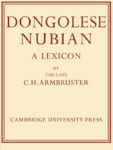 Dongolese Nubian: A Lexicon