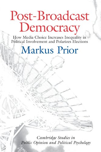 Book Cover Post-Broadcast Democracy: How Media Choice Increases Inequality in Political Involvement and Polarizes Elections (Cambridge Studies in Public Opinion and Political Psychology)