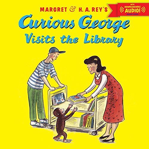 Book Cover Curious George Visits the Library with downloadable audio