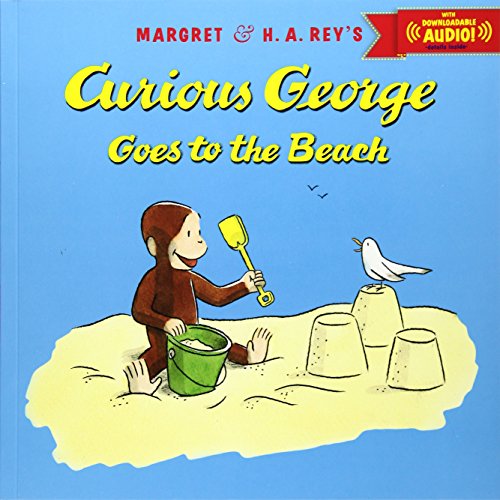 Book Cover Curious George Goes to the Beach with downloadable audio