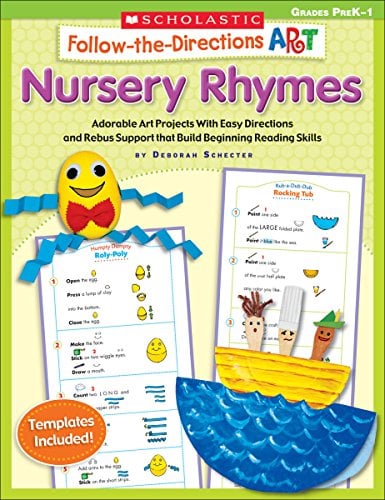 Book Cover Follow-the-Directions Art: Nursery Rhymes: Adorable Art Projects With Easy Directions and Rebus Support that Build Beginning Reading Skills