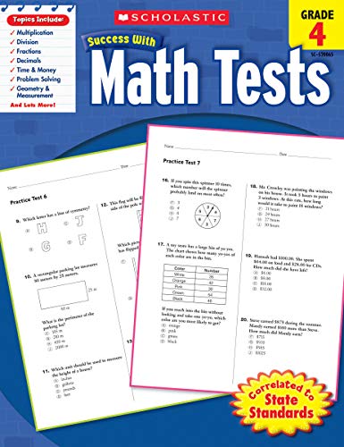 Book Cover Scholastic Success with Math Tests, Grade 4