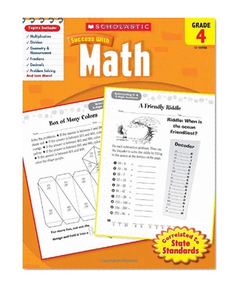 Book Cover Scholastic Success with Math, Grade 4 (Scholastic Success with Workbooks: Math)