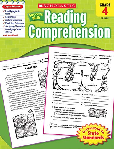 Book Cover Scholastic Success With Reading Comprehension, Grade 4