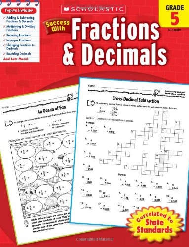 Book Cover Scholastic Success with Fractions & Decimals, Grade 5