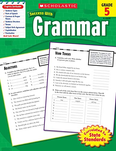 Book Cover Scholastic Success With Grammar, Grade 5