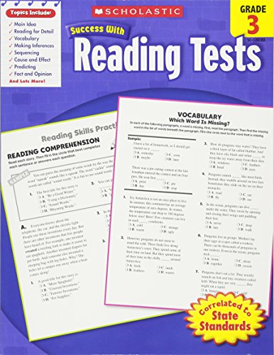 Book Cover Scholastic Success With Reading Tests, Grade 3