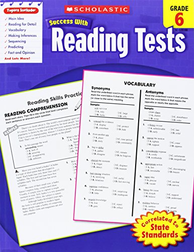 Book Cover Scholastic Success With Reading Tests, Grade 6