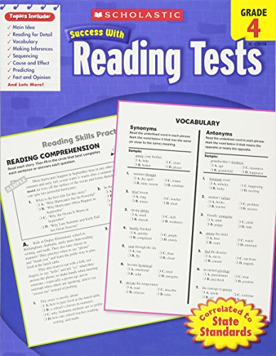 Book Cover Scholastic Success With Reading Tests, Grade 4