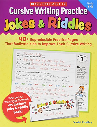 Book Cover Cursive Writing Practice: Jokes & Riddles