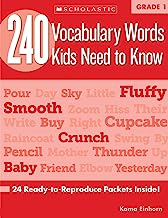 Book Cover 240 Vocabulary Words Kids Need to Know: Grade 1: 24 Ready-to-Reproduce Packets Inside!