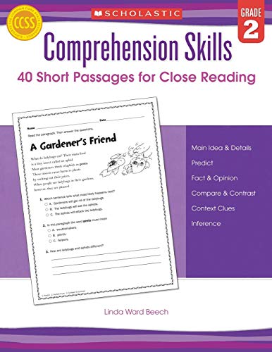 Book Cover Comprehension Skills: Short Passages for Close Reading: Grade 2