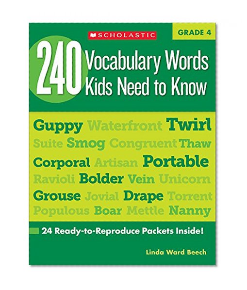 Book Cover 240 Vocabulary Words Kids Need to Know: Grade 4: 24 Ready-to-Reproduce Packets Inside!
