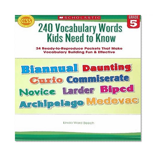 Book Cover 240 Vocabulary Words Kids Need to Know: Grade 5: 24 Ready-to-Reproduce Packets Inside!