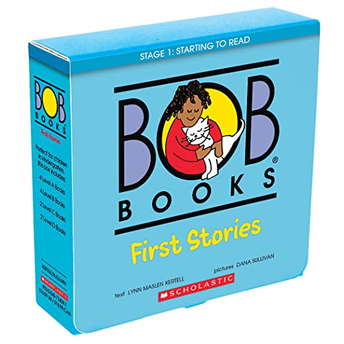 Book Cover Bob Books - First Stories Box Set | Phonics, Ages 4 and up, Kindergarten (Stage 1: Starting to Read)