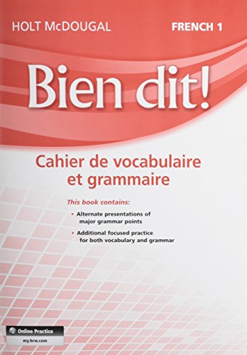 Book Cover Bien Dit!: Vocabulary and Grammar Workbook Student Edition Level 1a/1b/1 (French Edition)