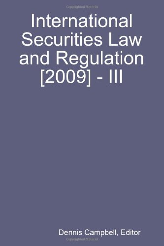 International Securities Law and Regulation [2009] - III