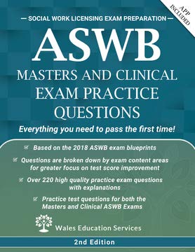 Book Cover ASWB Masters and Clinical Exam Practice Questions: 220 Questions