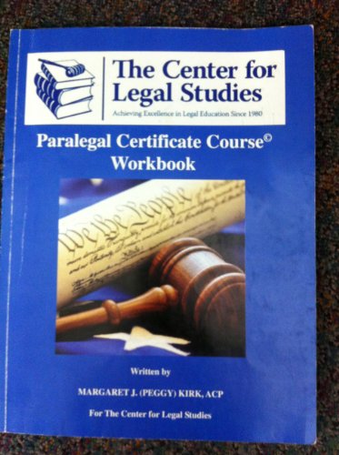Book Cover PARALEGAL CERTIFICATE COURSE W