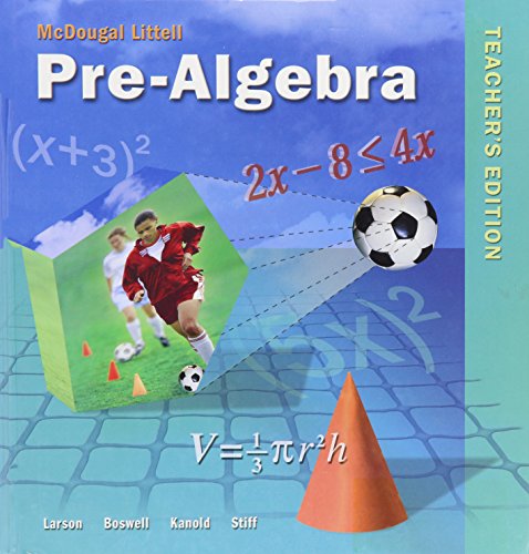 Book Cover Mcdougal Littell Pre Algebra Teacher's Edition