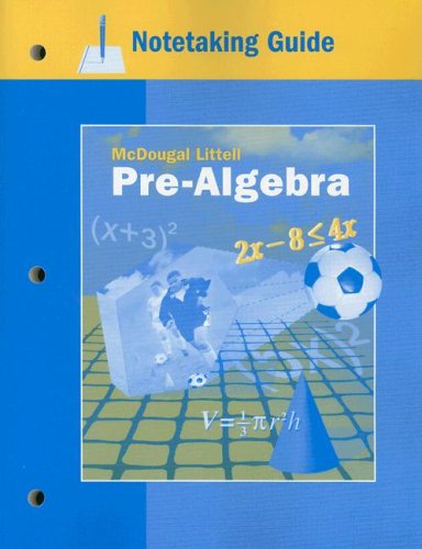 Book Cover McDougal Littell Pre-Algebra: Notetaking Guide (McDougal Littell Middle School Math)