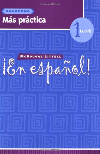 Book Cover Â¡En espaÃ±ol!: MÃ¡s prÃ¡ctica cuaderno (Workbook) with Lesson Review Bookmarks Level 1 (Spanish Edition)