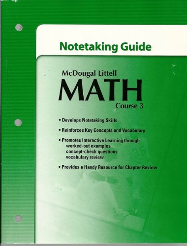 McDougal Littell Math Course 3: Student's Notetaking Guide