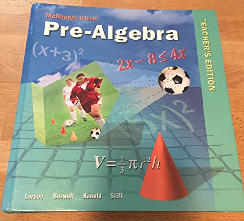 Book Cover McDougal Littell Pre-Algebra, Teacher's Edition