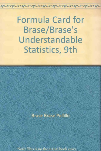 Formula Card for Brase/Brase's Understandable Statistics, 9th