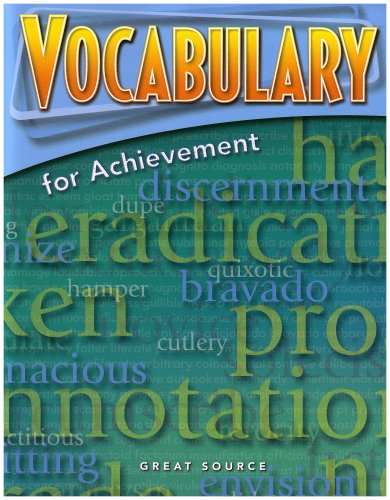 Book Cover Great Source Vocabulary for Achievement: Student Edition Grade 9 Third Course 2006