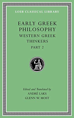 Book Cover Early Greek Philosophy, Volume V: Western Greek Thinkers, Part 2 (Loeb Classical Library)