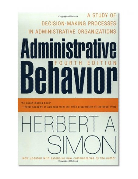 Book Cover Administrative Behavior, 4th Edition