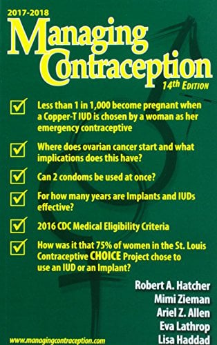 Book Cover Managing Contraception 2017-2018