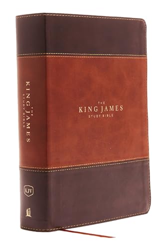 Book Cover KJV, The King James Study Bible, Leathersoft, Brown, Red Letter, Full-Color Edition