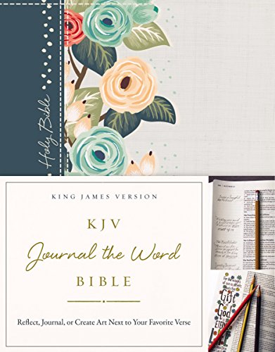 Book Cover KJV, Journal the Word Bible, Cloth over Board, Green Floral, Red Letter Edition: Reflect, Journal, or Create Art Next to Your Favorite Verses