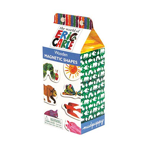 Book Cover Mudpuppy The World of Eric Carle Wooden Magnetic Shapes, Great for Kids Age 3+, 35 Wooden Magnets Featuring Characters from Eric Carle’s Books, Fun to Play on Any Magnetic Surface